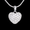 vente en ligne Pendentif coeur pav� or blanc et beli�re (GM - 1.04 carats - 50 diamants