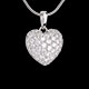 joaillerie Pendentif coeur pav� or blanc et beli�re (GM) - 2.04 carats - 50 diamants