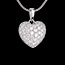 acheter on line Pendentif coeur pav� or blanc et beli�re (GM) - 2.04 carats - 50 diamants