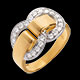 cadeau femme bague fermoir or jaune pavee 38 carats 21 diamants