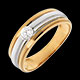bijou or solitaire eclipse or jaune or blanc mm