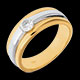 bijou solitaire eclipse or jaune or blanc gm 28 carats