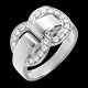 bijouterie bague fermoir or blanc pavee 38 carats 21 diamants