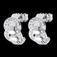 bijouteries boucles oreilles fermoir or blanc pavees 23 carats