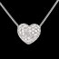 cadeau femmes Collier coeur pav� or blanc  - 0.85 carats - 50 diamants