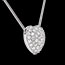cadeau Collier coeur pav� or blanc  - 0.85 carats - 50 diamants