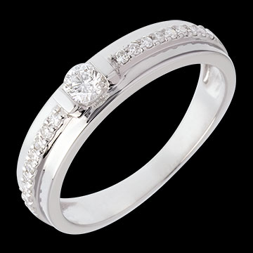 acheter en ligne Solitaire empire or blanc pav� - 0.26 carats - 19 diamants