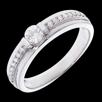 cadeaux femme Solitaire empire or blanc pav� - 0.34 carats - 17 diamants