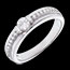bague solitaire or blanc