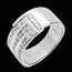 Bague �querre or blanc pav�e - 17 diamants