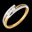 cadeau femme   Trilogie bipolaire or jaune-or blanc (PM)   - 3 diamants