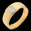 cadeau femme Bague coeur ardillon or jaune pav� - 13 diamants