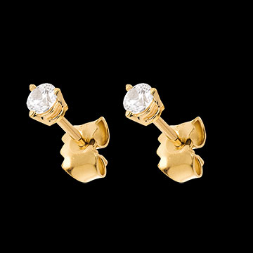 acheter on line Boucles d'oreilles or jaune - diamant 3 griffes  - 0.25 carats