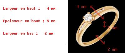 cadeaux femme Solitaire Octave or jaune (GM) - 0.27 carats - 9 diamants
