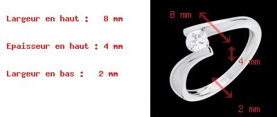 cadeaux femme Solitaire apostrophe or blanc (GM+)  - 0.31 carats