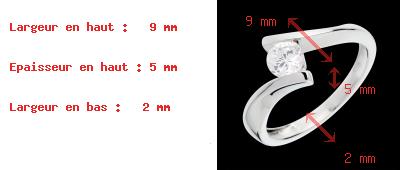 acheter en ligne Solitaire apostrophe or blanc (TGM+) - 0.52 carats