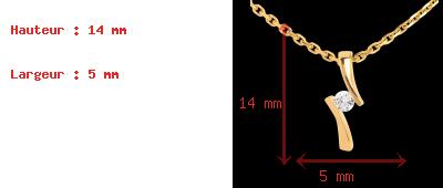 cadeau femmes Pendentif apostrophe diamant (MM) - or jaune