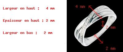bijou Bague volute or blanc pav�e diamants - 4 diamants
