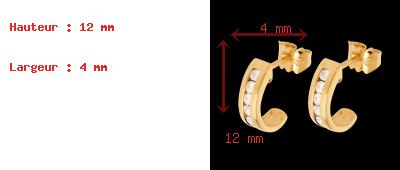 cadeau Boucles d'oreilles demi lunes or jaune pav�es  - 0.31 carats - 12 diamants