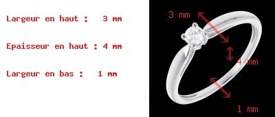 bijoux or Solitaire roseau or blanc (PM)