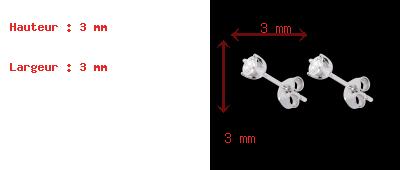 cadeau femme Boucles d'oreilles diamants (MM) - puces or blanc