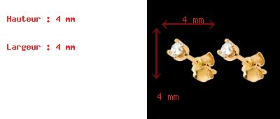 joaillerie Boucles d'oreilles diamants (GM) - puces or jaune - 0.3 carats