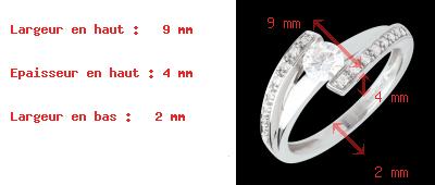 bijouteries Solitaire mecano or blanc pav� - 0.51 carats