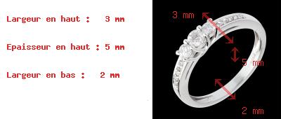 joaillerie Bague trilogie or blanc pav�e (MM)  - 0.34 carats