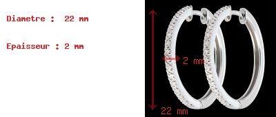 achat en ligne Cr�oles semi pav�es or blanc (GM) - 32 diamants