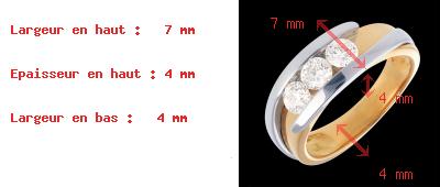 ventes Trilogie bipolaire or jaune-or blanc (TGM)  - 0.77 carats - 3 diamants