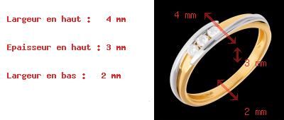 mariages Trilogie bipolaire or jaune-or blanc (PM) - 3 diamants