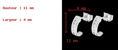 achat on line Boucles d'oreilles demi lunes or jblanc pav�es (MM) - 0.22 carats - 12 diamants