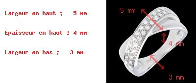 achat Bague tandem or blanc semi pav�e (MM) - 0.26 carats - 26 diamants