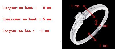 bijouterie Solitaire Octave or blanc (GM) - 0.27 carats - 9 diamants