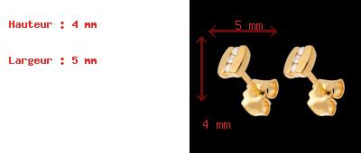 cadeau femmes boucles d'oreilles trilogie parenth�se - puces or jaune (PM) - 6 diamants