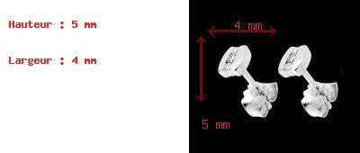 cadeaux femmes Boucles d'oreilles trilogie parenth�se puces or blanc - 6 diamants