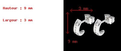 bijou Boucles d'oreilles demie lune pav�e or blanc (PM) - 12 diamants