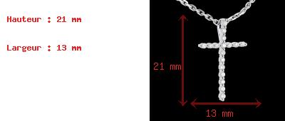 bijou or Pendentif  croix en or blanc - 17 diamants