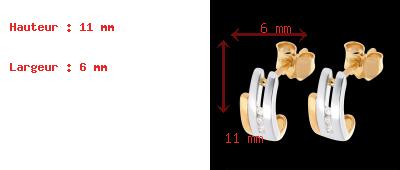 achat on line Boucles d'oreilles trilogie �trier or jaune et or blanc - 6 diamants