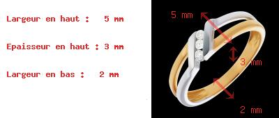 bijouterie Trilogie �trier or jaune et blanc - 3 diamants