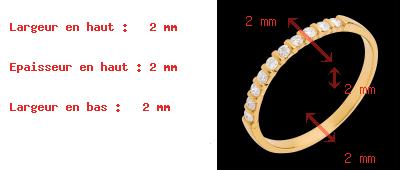 mariages Alliance or jaune semi pav�e - serti barrettes - 10 diamants