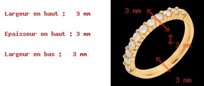 bijouteries Alliance or jaune semi pav�e - serti griffes - 0.5 carats - 11 diamants