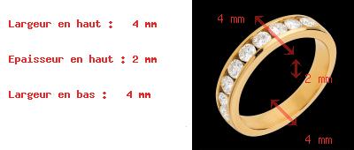 achat   Alliance or jaune semi pav�e - serti rail  - 0.75 carats - 9 diamants