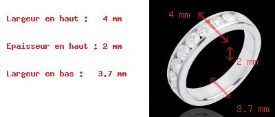achat on line Alliance or blanc semi pav�e - serti rail - 1 carats - 9 diamants