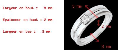 ventes Bague double rangs avec diamant de centre