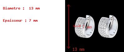 cadeau femme boucles d'oreilles diorama or blanc pav�  - 0.43 carats - 54 diamants