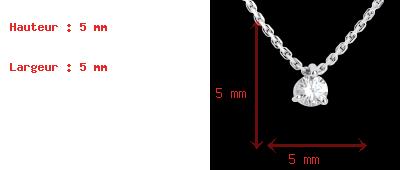 achat en ligne Collier solitaire or blanc (TGM) - 0.31 carat
