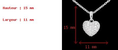 vente Pendentif coeur pav� or blanc et beli�re  - 0.67 carat - 50 diamants
