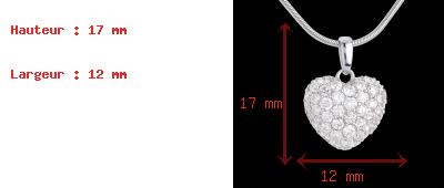 cadeaux Pendentif coeur pav� or blanc et beli�re (GM - 1.04 carats - 50 diamants