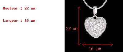 vente on line Pendentif coeur pav� or blanc et beli�re (GM) - 2.04 carats - 50 diamants